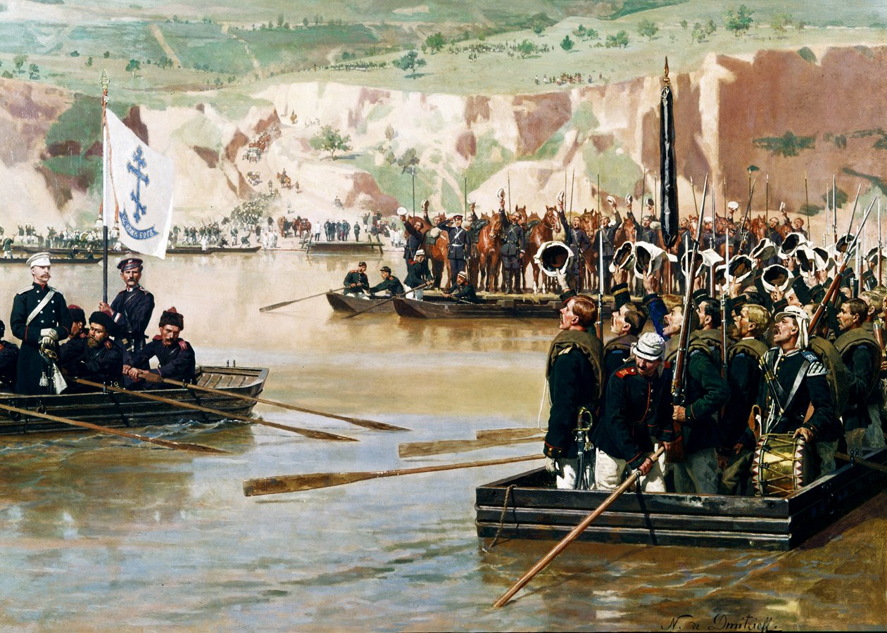 Az oroszok átkeltek a Dunán Svistovnál 1877 júniusában alkotó: Nikolai Dmitrievich Dmitriev Orenburgsky