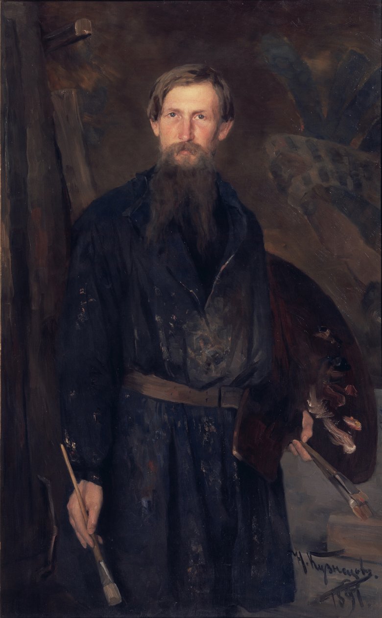 Viktor Vasnetsov művész portréja 1848-1926, 1891 alkotó: Nikolai Dmitrievich Kuznetsov
