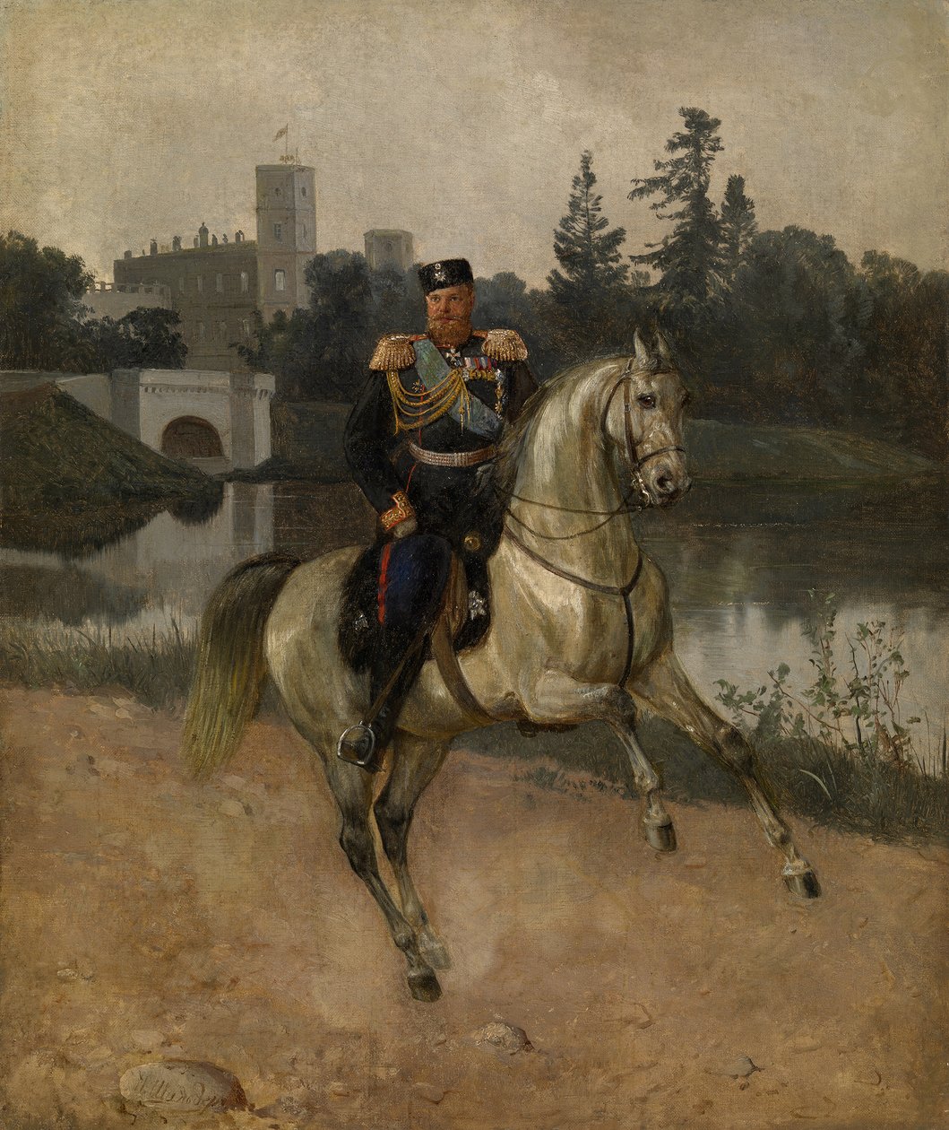III. Sándor császár lovas portréja 1845-1894 Gatchinában alkotó: Nikolai Gustavovich Schilder