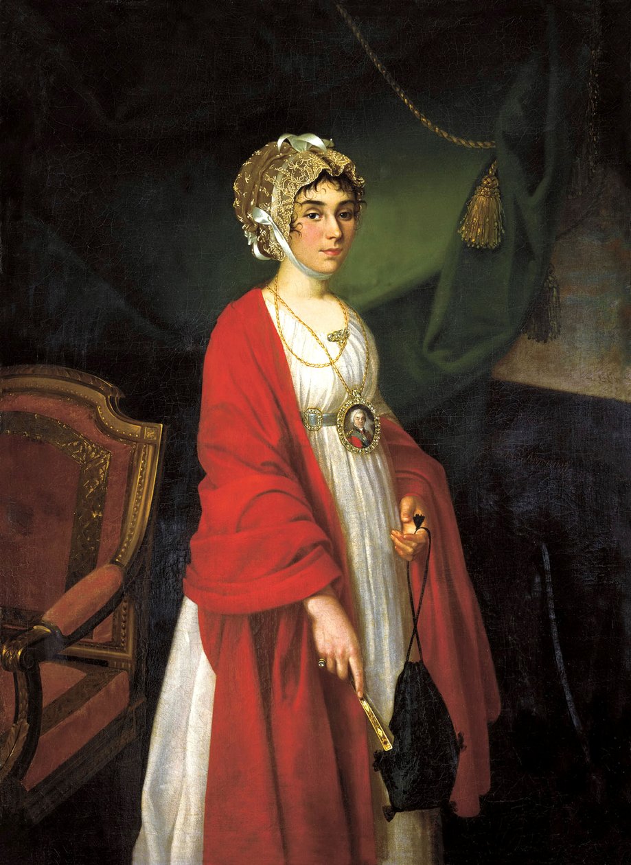 A színésznő és énekesnő portréja, Contesse Praskovya Sheremeteva, Zhemchugova 1768-1803, 18 alkotó: Nikolai Ivanovich Argunov