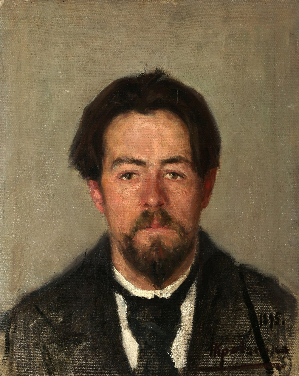 Anton Csehov szerző portréja, 1860-1904, 1895. alkotó: Nikolai Ivanovich Kravchenko