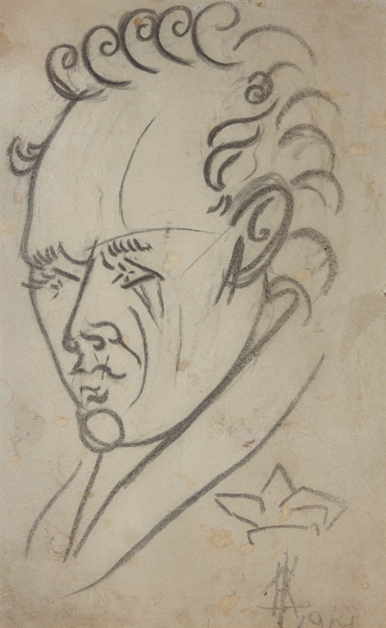 Vaszilij Kamenszkij költő portréja 1884-1961, 1913. alkotó: Nikolai Ivanovich Kulbin