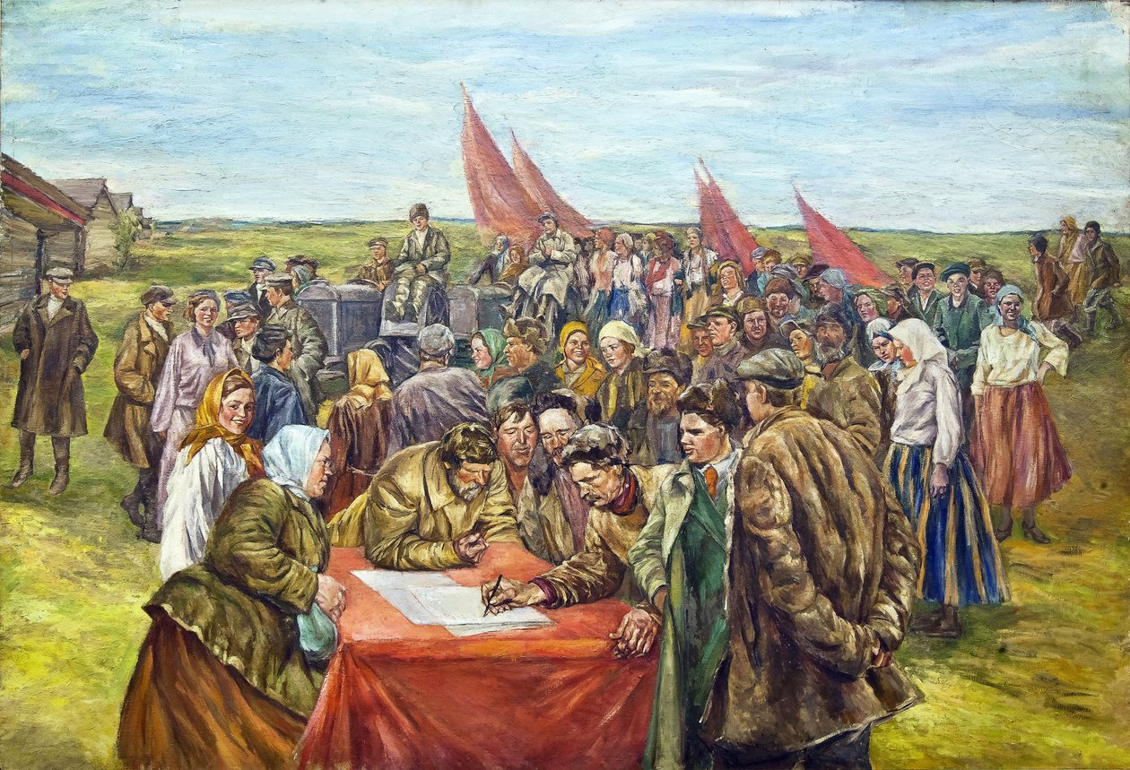 Az államkötvények aláírása, 1930-as évek közepe. alkotó: Nikolai Ivanovich Shestakov