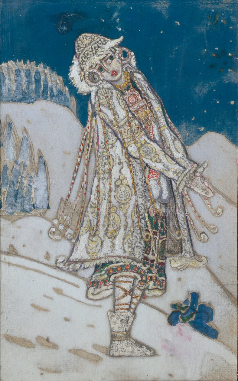 Jelmezterv A. Osztrovszkij Snow Maiden című színházi darabjához, 1912 alkotó: Nikolai Konstantinowitsch Roerich