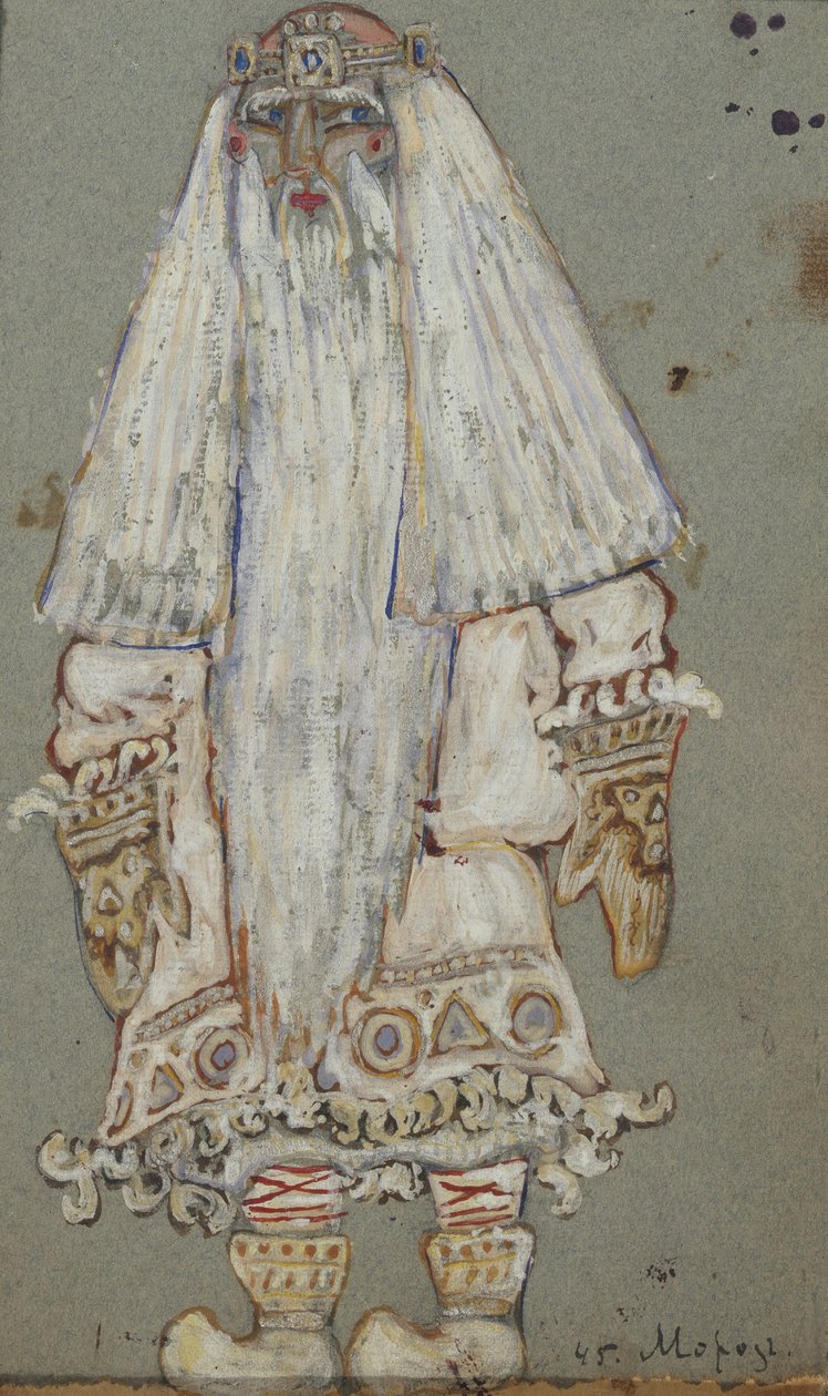 Ded Moroz. Jelmezterv A. Osztrovszkij Snow Maiden című színházi darabjához, 1912 alkotó: Nikolai Konstantinowitsch Roerich