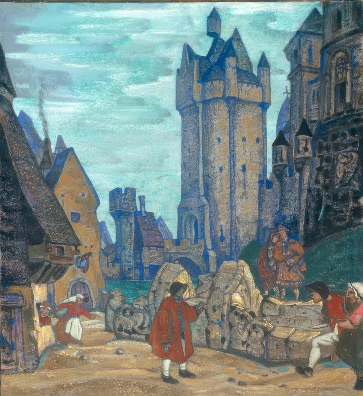 A kastély előtt alkotó: Nikolai Konstantinowitsch Roerich