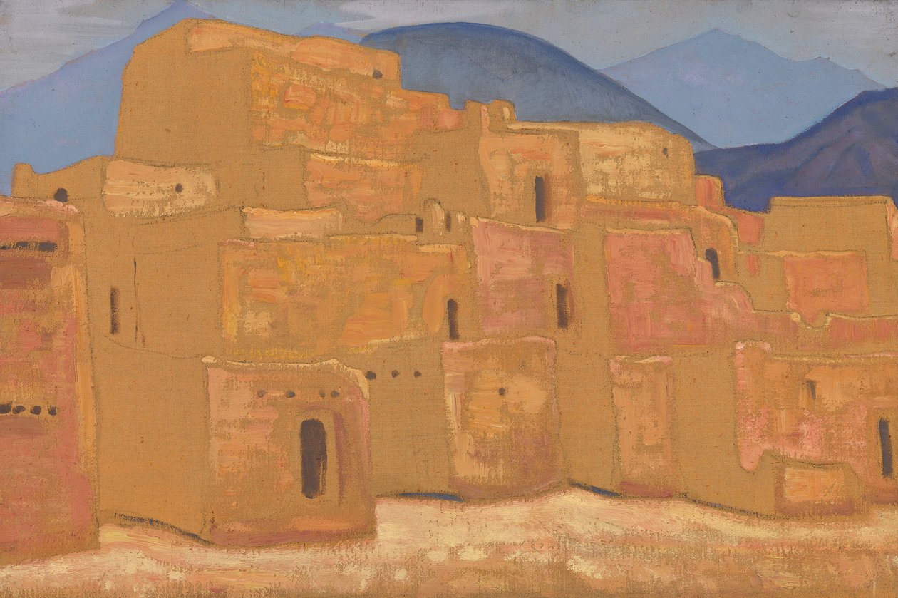 Taos Pueblo, Új-Mexikó, 1921 körül alkotó: Nikolai Konstantinowitsch Roerich