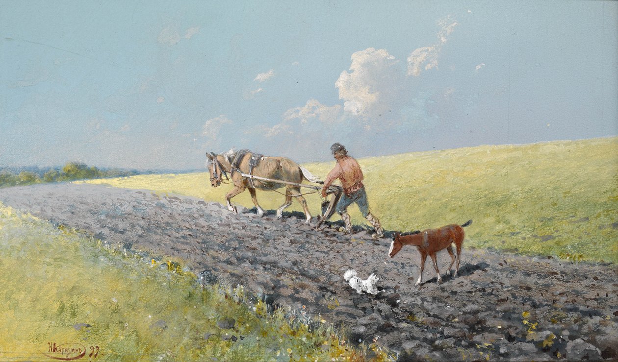 Szántás, 1899 alkotó: Nikolai Nikolayevich Karasin