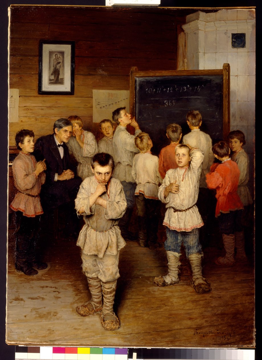 Fejszámolás az általános iskolában alkotó: Nikolai Petrovich Bogdanov Belsky