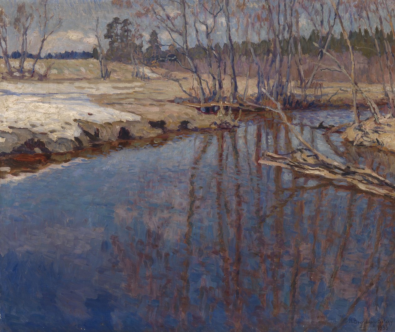 Olvadóvíz, 1933 alkotó: Nikolai Petrovich Bogdanov Belsky
