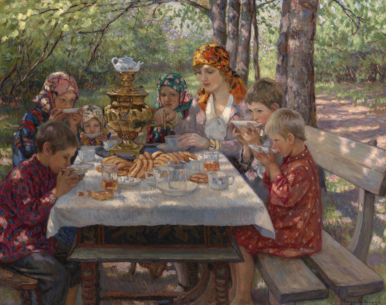 A tanárok vendégei alkotó: Nikolai Petrovich Bogdanov Belsky
