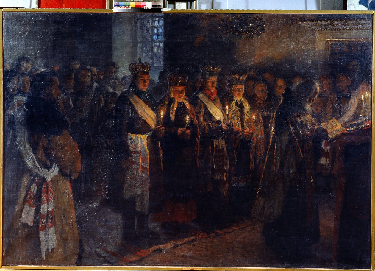 Az esküvő egy ortodox pappal alkotó: Nikolai Petrovich Bogdanov Belsky