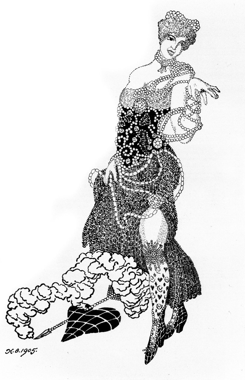 La Folichonette illusztráció a Vesy The Scales folyóirat számára, 1905 alkotó: Nikolai Petrovich Feofilaktov