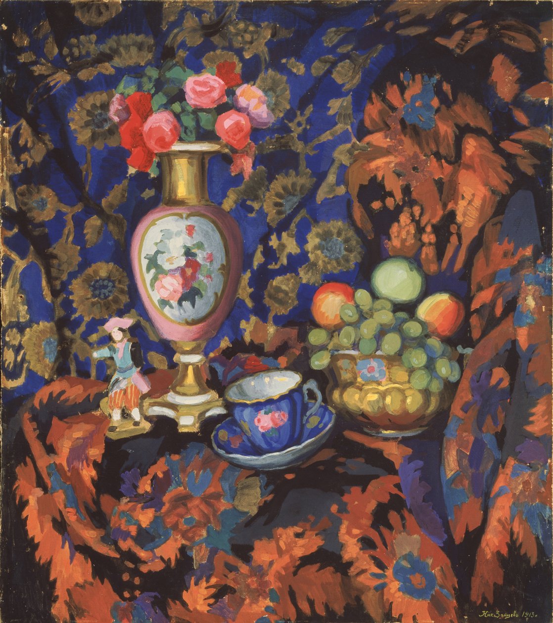 Csendélet porcelánnal és virágokkal, 1913 alkotó: Nikolai Semyonovich Zaytsev