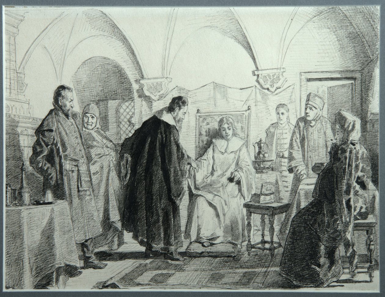 Maria Ivanovna Khlopova, Mihail Fjodorovics cár menyasszonya, 1884 alkotó: Nikolai Vasilyevich Nevrev
