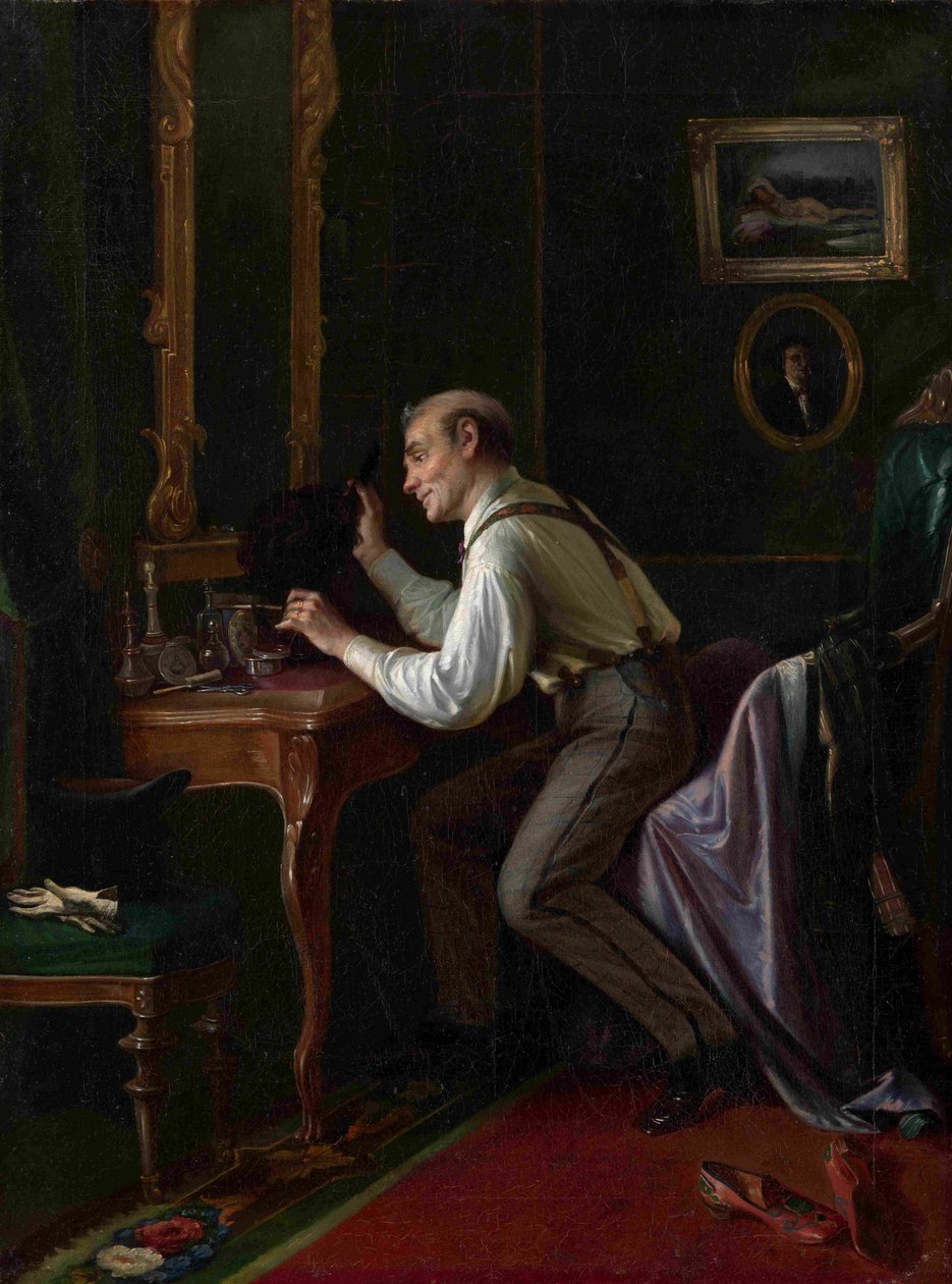 A fésülködőasztalnál, 1872 alkotó: Nikolai Yakovlevich Gribkov