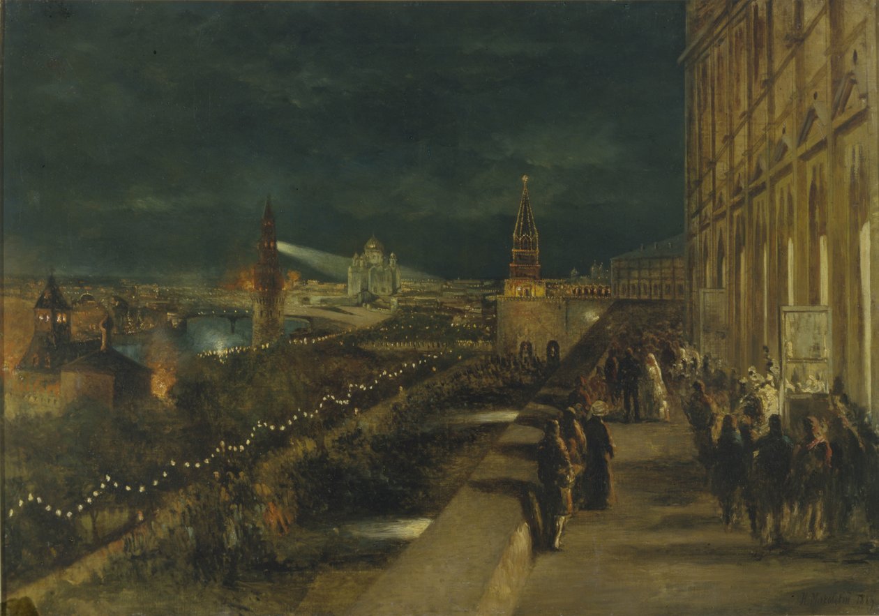 Moszkva kivilágítása III. Sándor császár koronázása alkalmából 1883. május 15-én alkotó: Nikolai Yegorovich Makovsky
