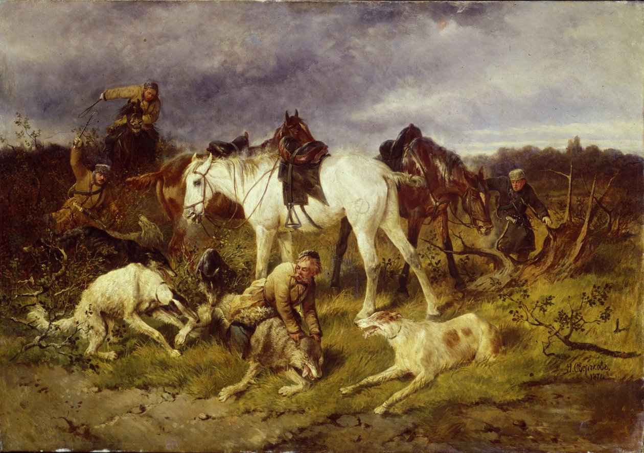A vadászatról, 1870-es évek alkotó: Nikolai Yegorovich Sverchkov