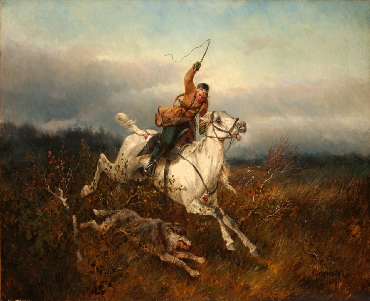 Farkasvadászat, 1870 alkotó: Nikolai Yegorovich Sverchkov