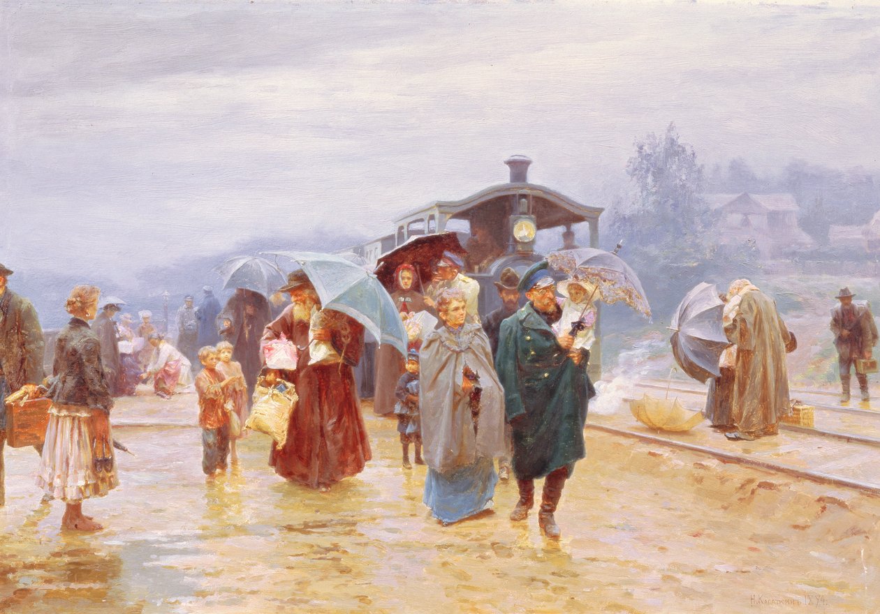A vonat megérkezett, 1894 alkotó: Nikolaj Alekseevich Kasatkin