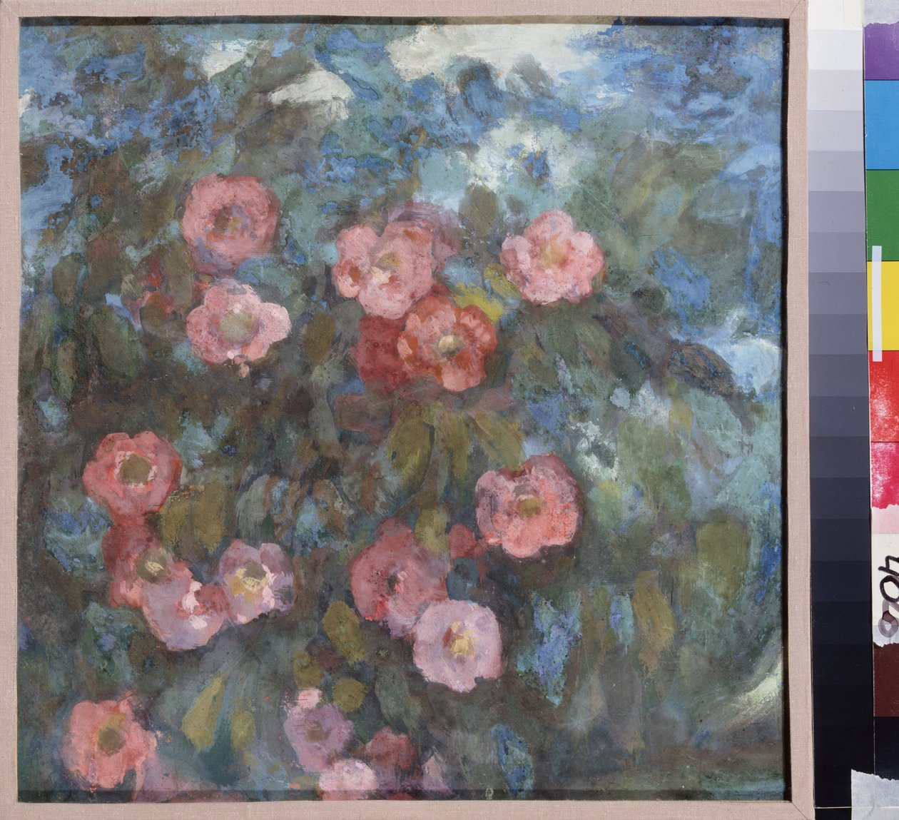 Csokor virág. Nyikolaj Nyikolajevics Sapunov (Szapounov) (1880-1912) munkája, tempera kartonon, 1910 körül. Orosz művészet, XX. század, szecesszió. Állami Szabadtéri Múzeum Rostov, Moszkva. alkotó: Nikolaj Nikolaevic Sapunov