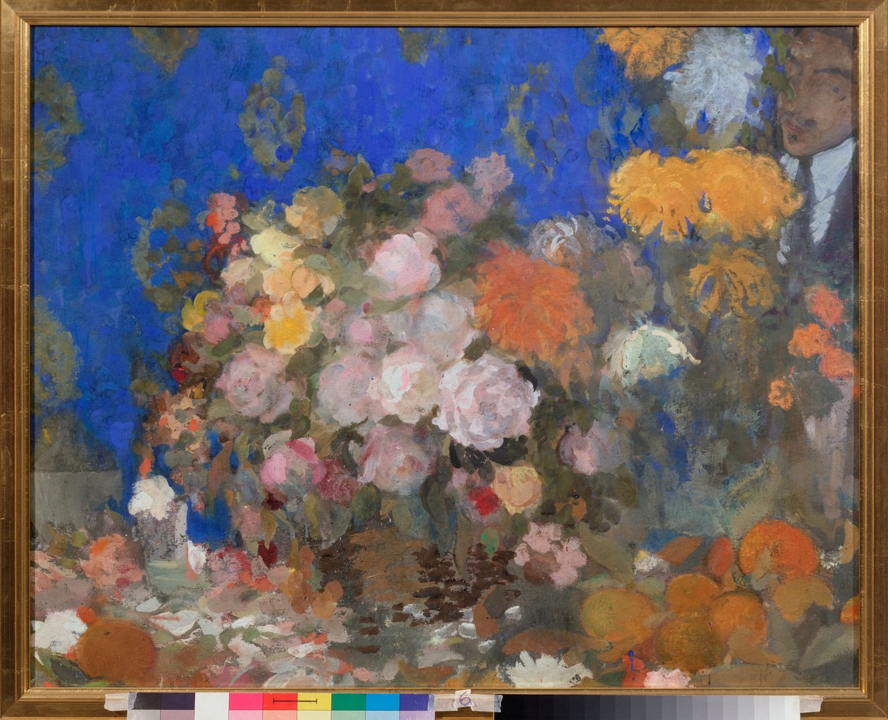Nature morte avec autoportré - Csendélet önarcképpel - Nyikolaj Nyikolajevics Sapunov (Sapunov) (1880-1912) munkája, tempera kartonon alkotó: Nikolaj Nikolaevic Sapunov