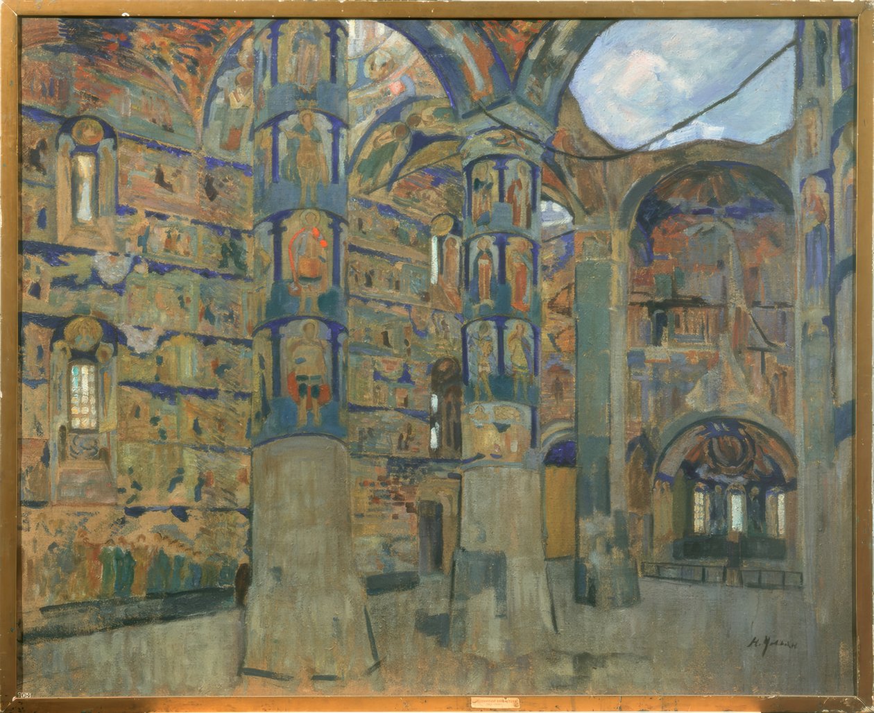 A makarjewói Makarios Scheltowodski Szentháromság-kolostor templomának belseje alkotó: Nikolaj Pawlowitsch Uljanow