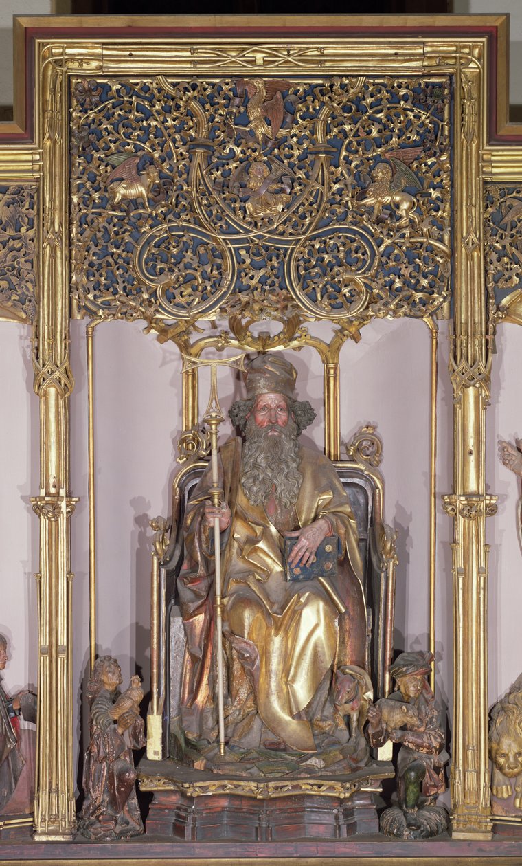Isenheim-oltárkép, Remete Szent Antal, 1490 körül (arany festés fára) alkotó: Nikolaus Hagenauer