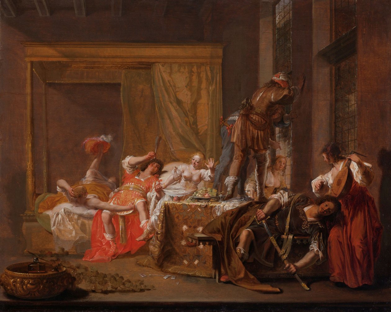 Jelenet Messalina és Gaius Sillius esküvőjéből, 1645 körül - 1650 körül (olaj, tábla) alkotó: Nikolaus Knüpfer