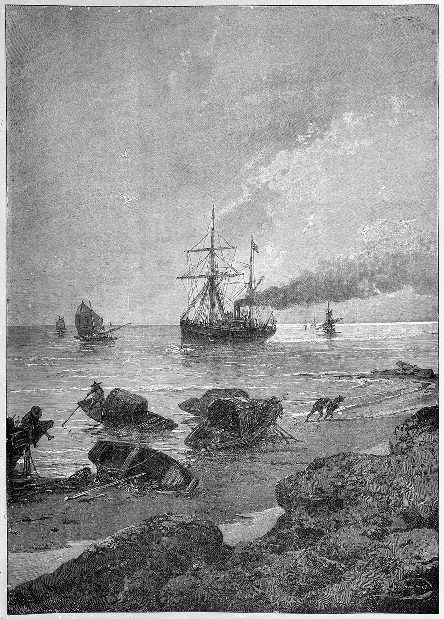 A Vlagyivosztok gőzhajó a Jangce folyón, a cárevics „keleti utazásának” része, 1893 alkotó: Nikolai Nikolaevich Karazin