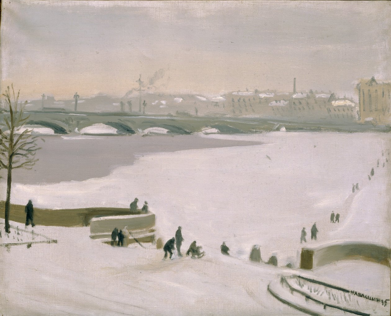 Átkelés a befagyott Néva folyón, 1935 alkotó: Nikolay Fyodorovich Lapshin