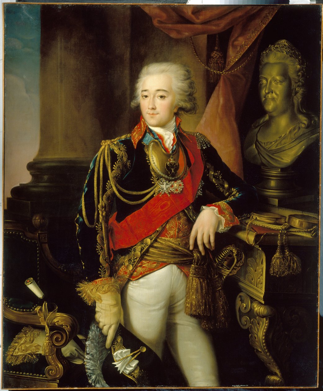 Alexander Dmitriev Mamonov gróf portréja (1758-1803). (Alexander Dmitriev Mamonov gróf portréja). II. Nagy Katalin (1729-1796) orosz császárnő szeretője 1786-tól 1789-ig. Nyikolaj Ivanovics Argunov (Argunov) festménye (1771-18 után) alkotó: Nikolay Ivanovich Argunov