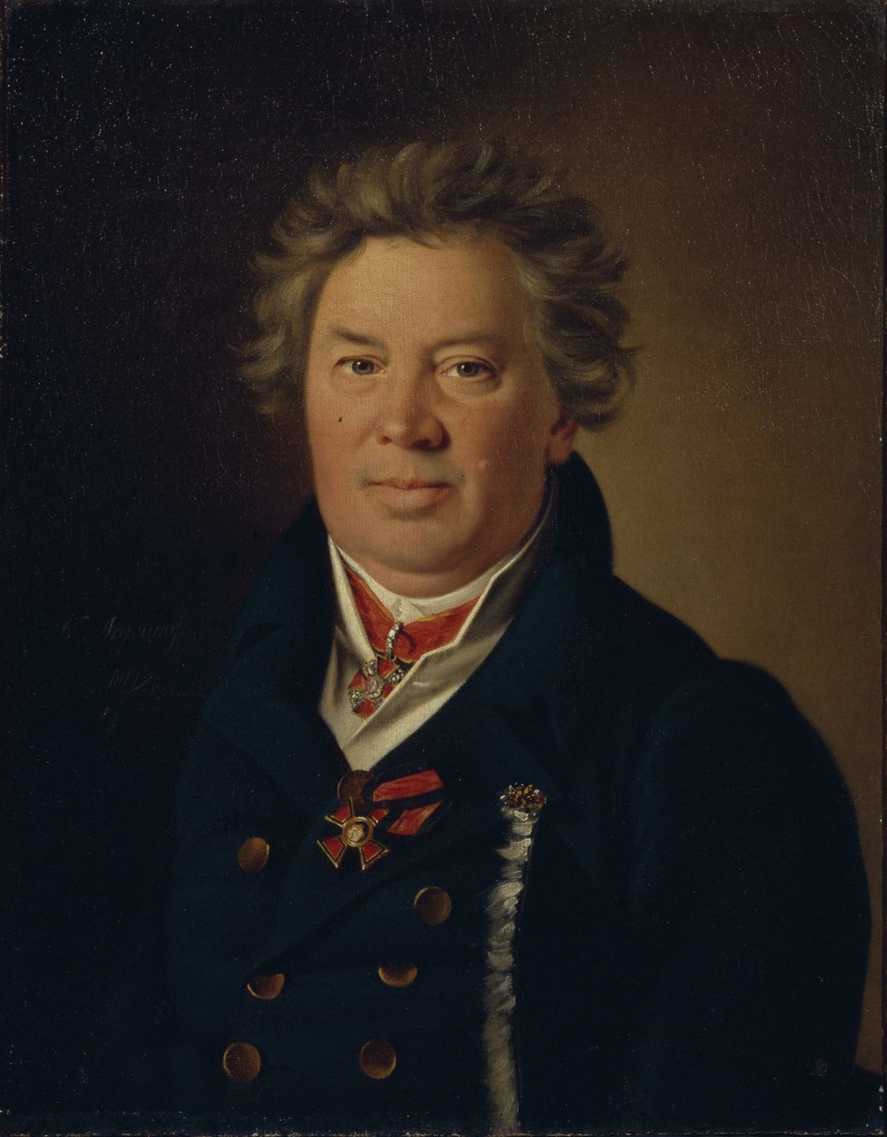 Fjodor Kirillovics Szokolov építész portréja 1752-1824, 1819 alkotó: Nikolay Ivanovich Argunov