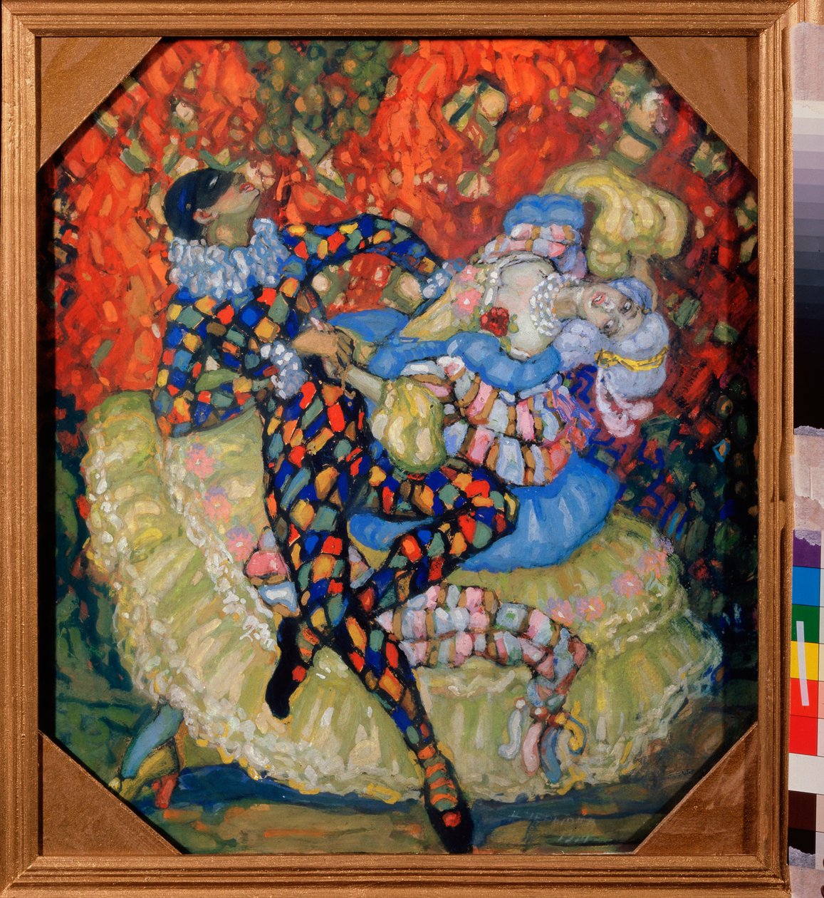 Harlequinade (Harlequinade) - Nyikolaj Nyikolajevics Chernov Krauze (Chernov-Krauze) (1875-1941) munkája, tempera kartonon alkotó: Nikolay Nikolayevich Chernov Krauze