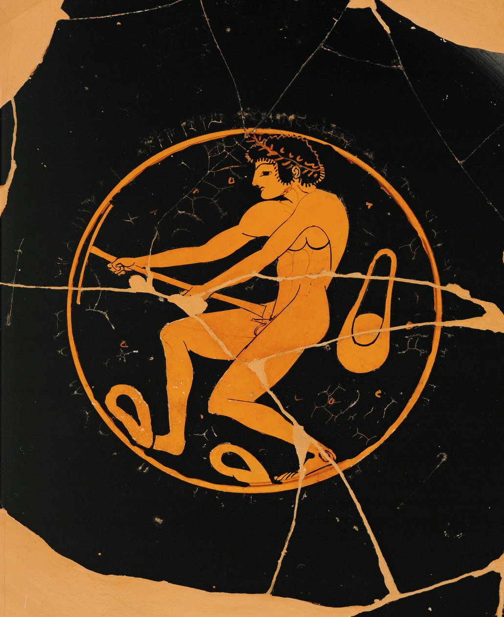 Sportoló bottal és csúzlival ... alkotó: Nikosthenes