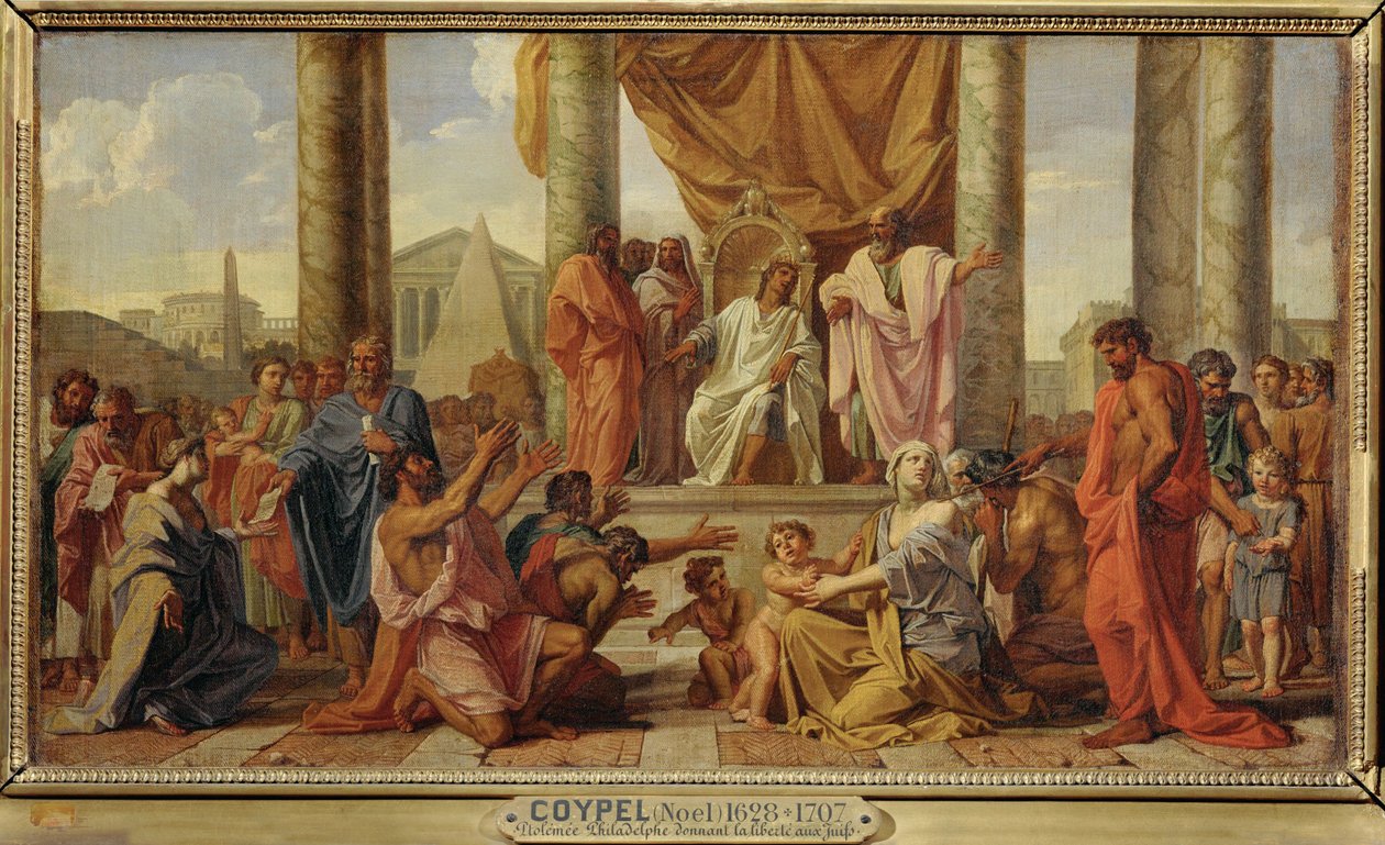 Ptolemaiosz Philadelphosz szabadságot ad a zsidóknak ... alkotó: Noël Coypel