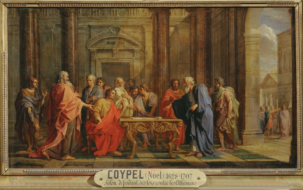 Solon soutenant la justice de ses lois contre les objections des Atheniens - Solon fenntartja törvényeit az athéniak ellenvetéseivel szemben ... alkotó: Noël Coypel