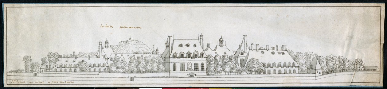 St Louis Hospital, 1677 körül (toll és tinta papíron) alkotó: Noel Gasselin
