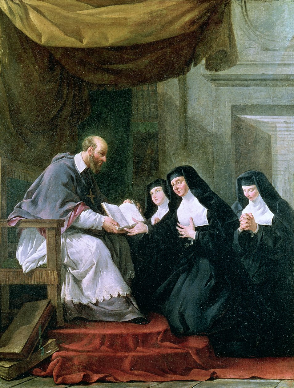St. Francois de Sales (1567-1622) St. Jeanne de Chantal látogatásának szabálya (1572-1641) alkotó: Noel Halle