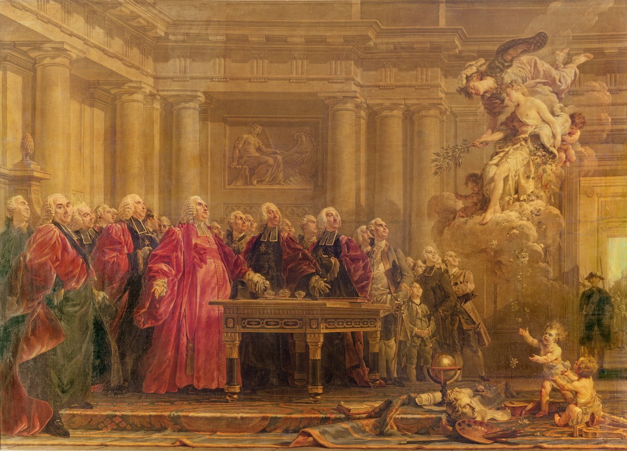 A párizsi bírák megkapták a békehírt, 1763. június 21-én alkotó: Noel Halle