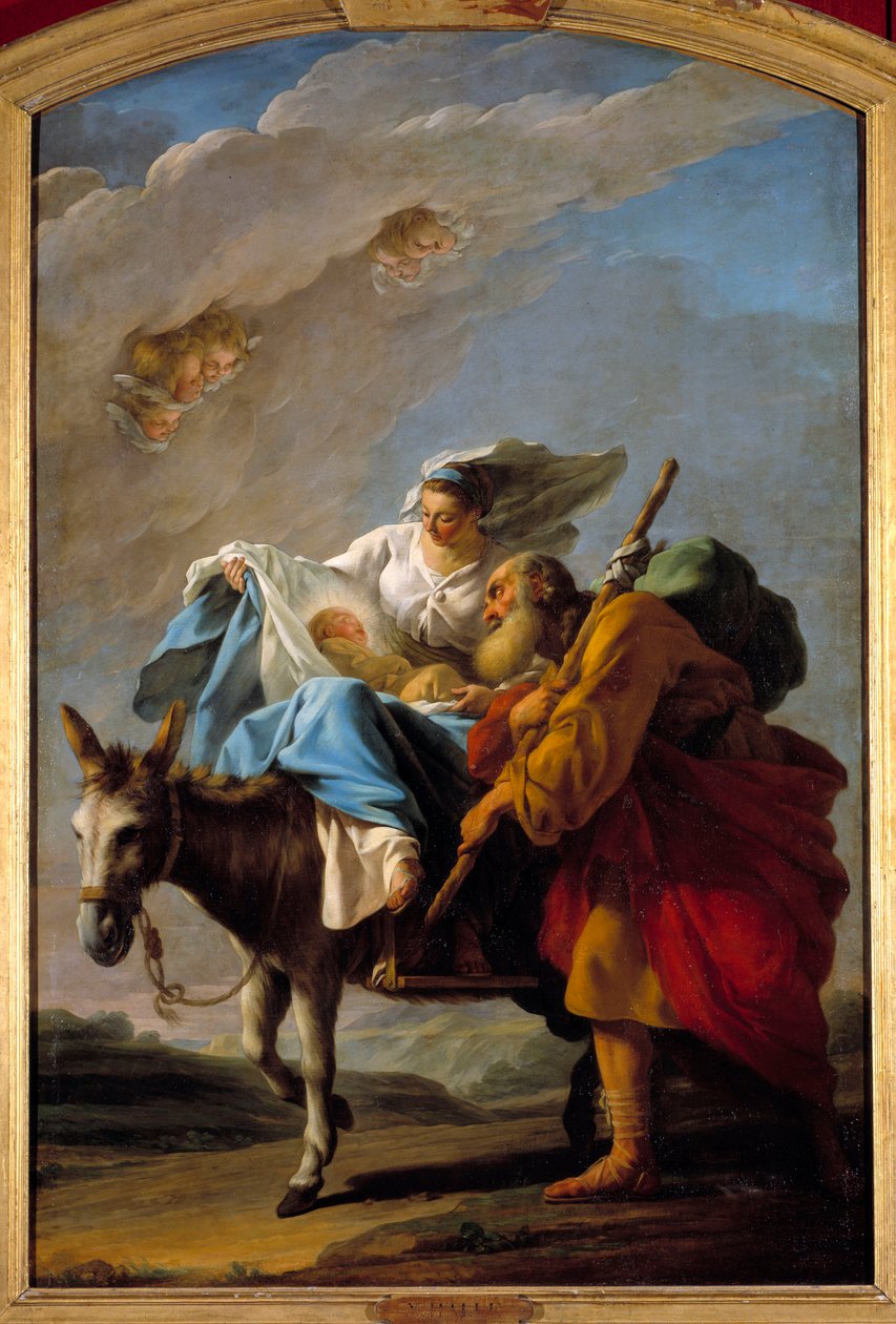 Repülés Egyiptomba. Karácsony Halle festménye (1711-1781) alkotó: Noel Halle