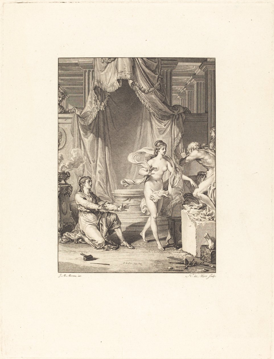 Pygmalion alkotó: Noël Le Mire after Jean Michel Moreau