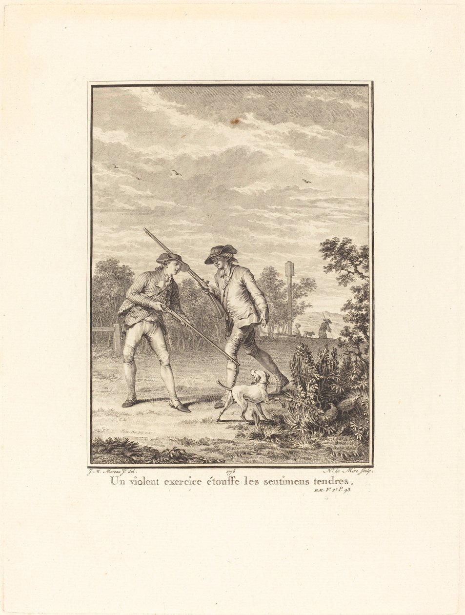 Az erőszakos gyakorlat elfojtja a gyengéd érzéseket alkotó: Noël Le Mire after Jean Michel Moreau