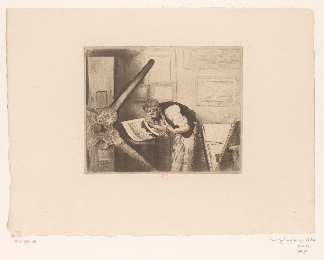 Henri Charles Guérard portréja a műtermében alkotó: Norbert Goeneutte