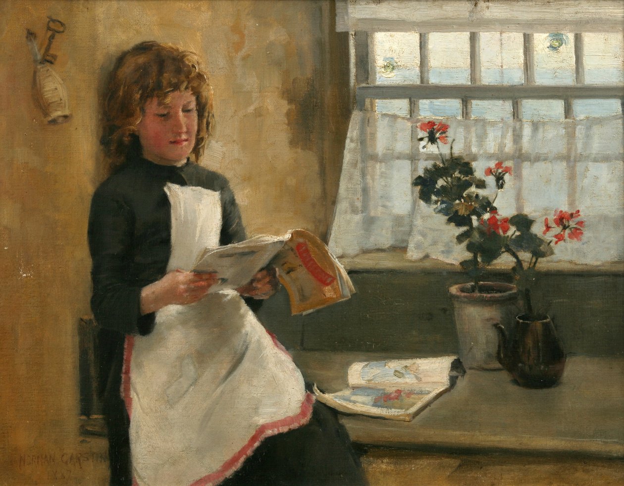 Lány a házikó ablakában, 1887 alkotó: Norman Garstin