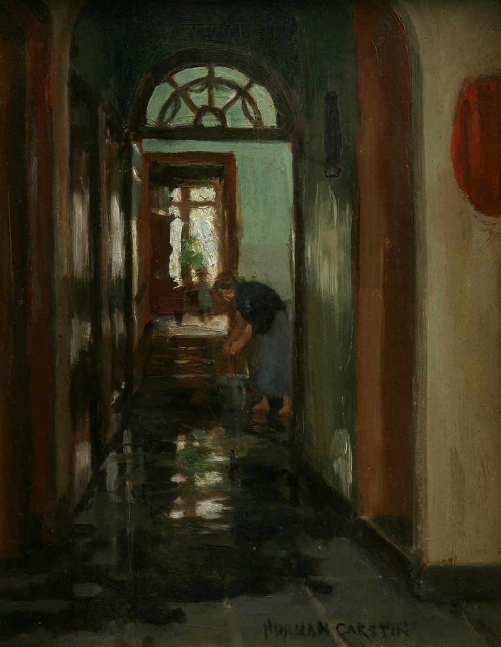 Szombat – Garstins otthonának belső képe alkotó: Norman Garstin