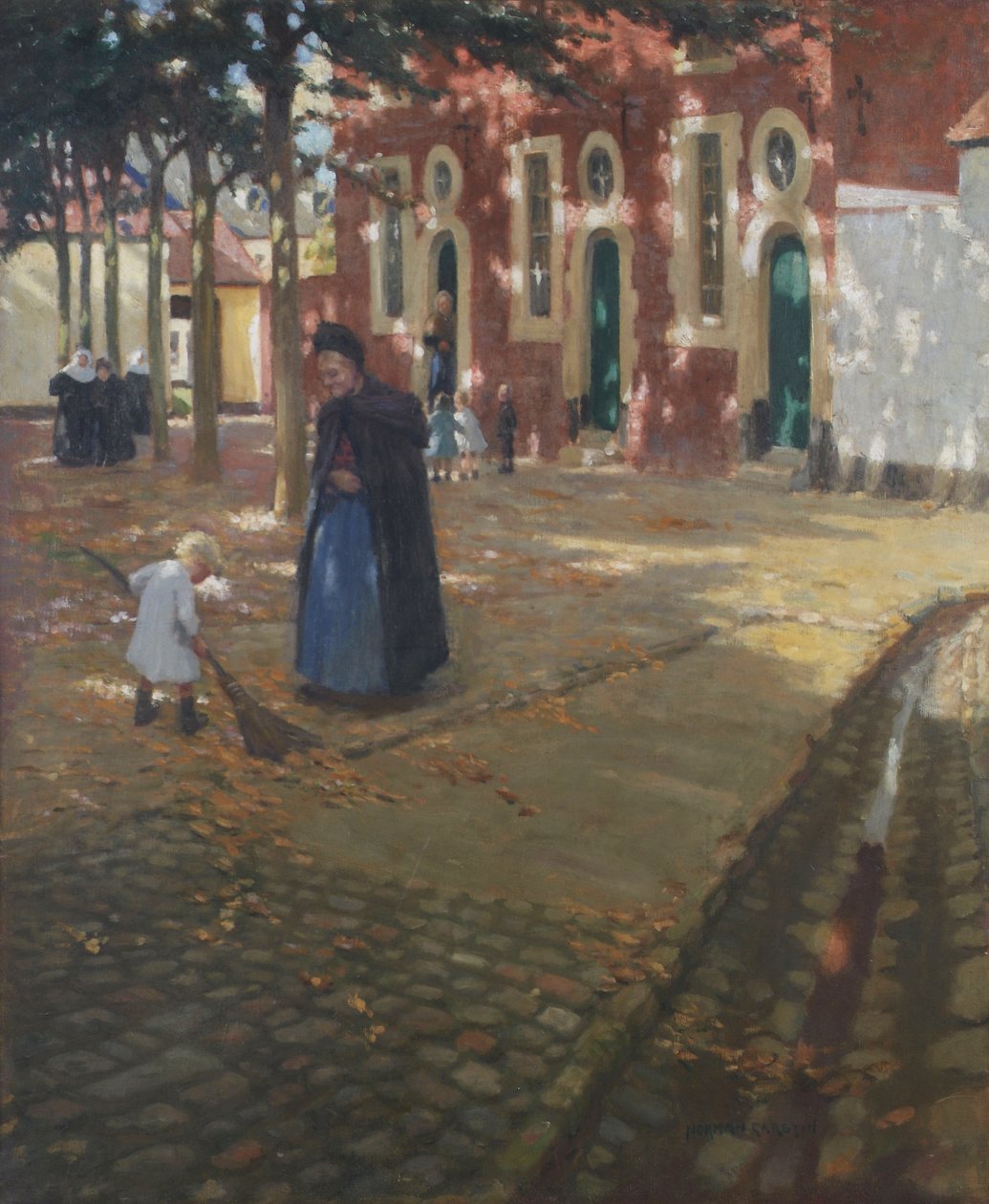 Napsütés a Beguinage-ban alkotó: Norman Garstin