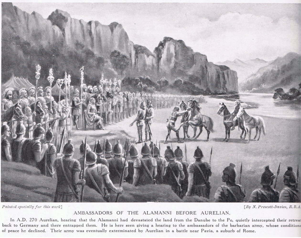 Az alumannok nagykövetei Aurelianus előtt 270 i.sz alkotó: Norman Prescott Davies