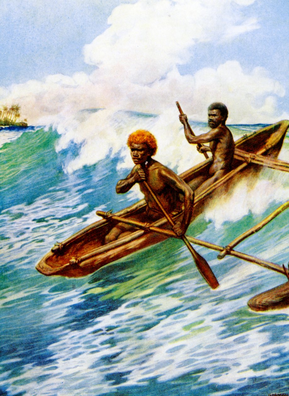 „Kiásás” kitámasztókkal az Új-Hebridák tengerén, 1908 alkotó: Norman Hardy
