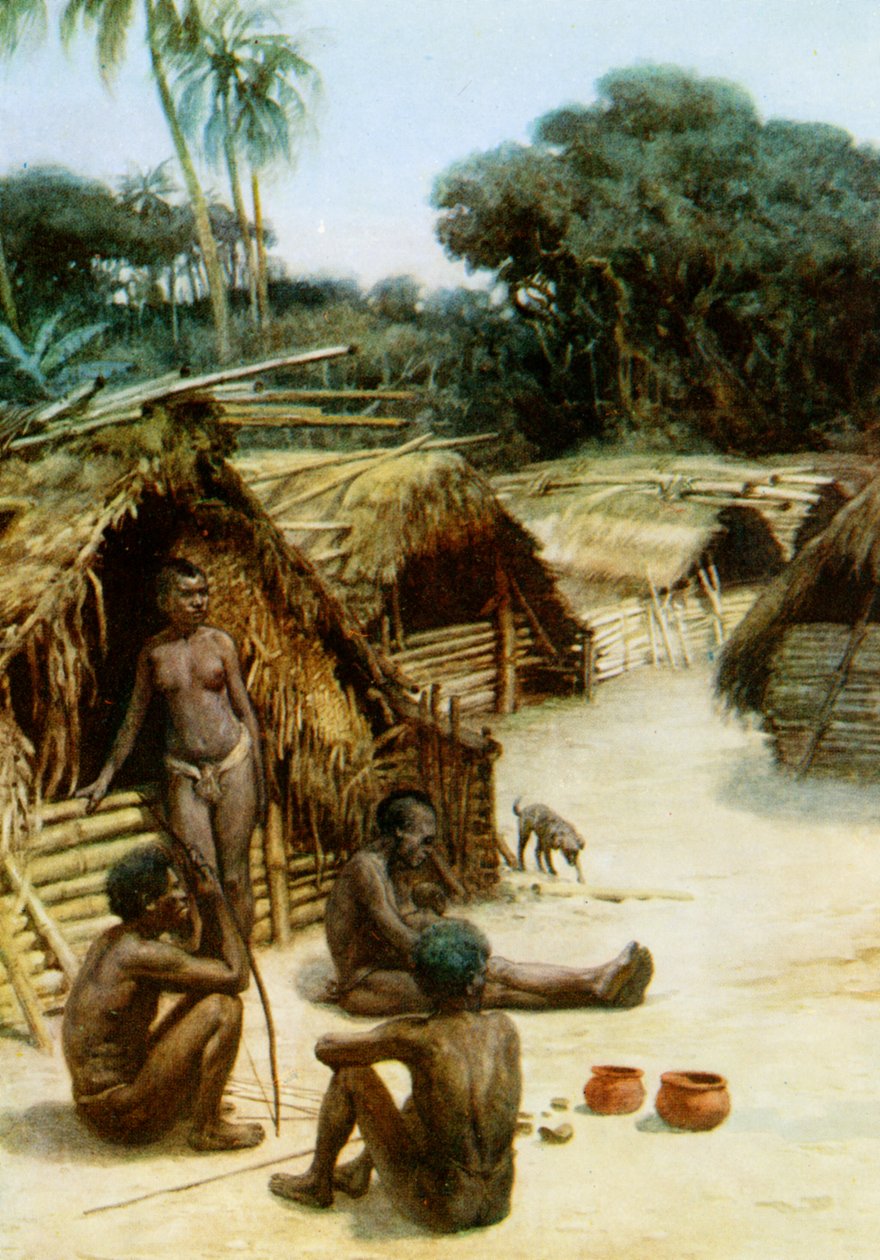Egy falu az Új-Hebridákon, 1908 alkotó: Norman Hardy